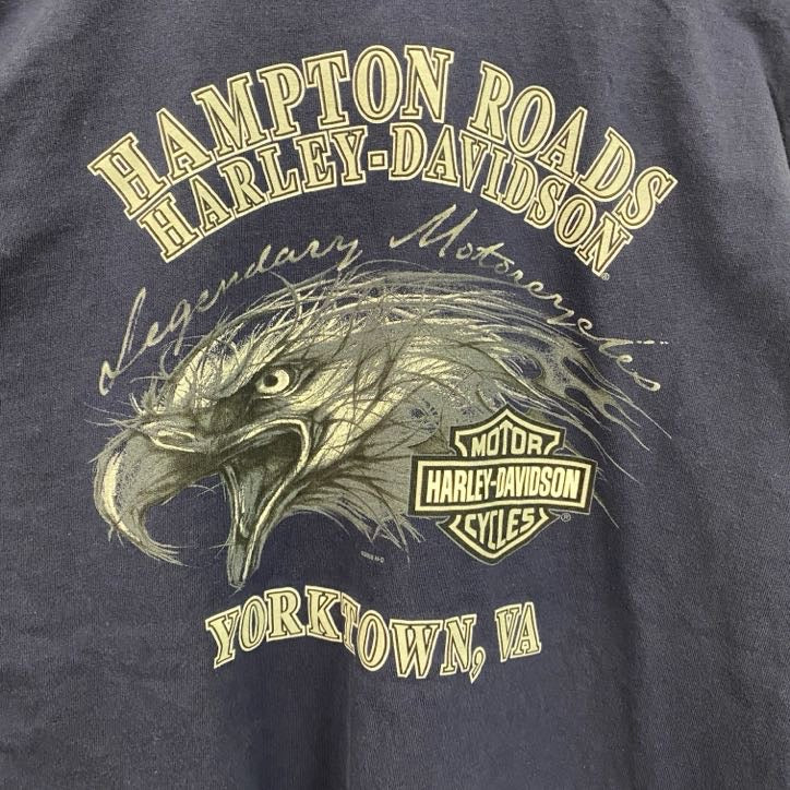 HARLEY DAVIDSON　ハーレーダビッドソン　半袖プリントTシャツ　紺　ネイビー　Lサイズ