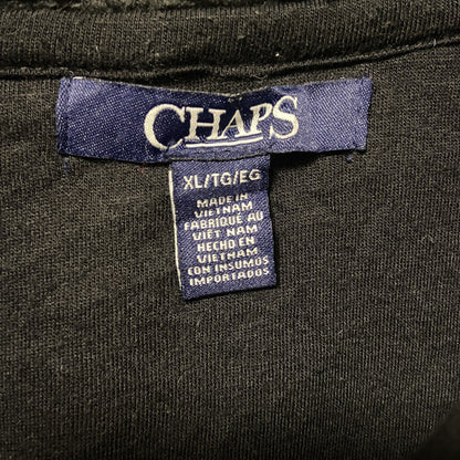 古着 used　CHAPS チャップス　ジップアップフリースベスト　ボア生地　ノームコア　黒　シンプル　レトロデザイン　XLサイズ
