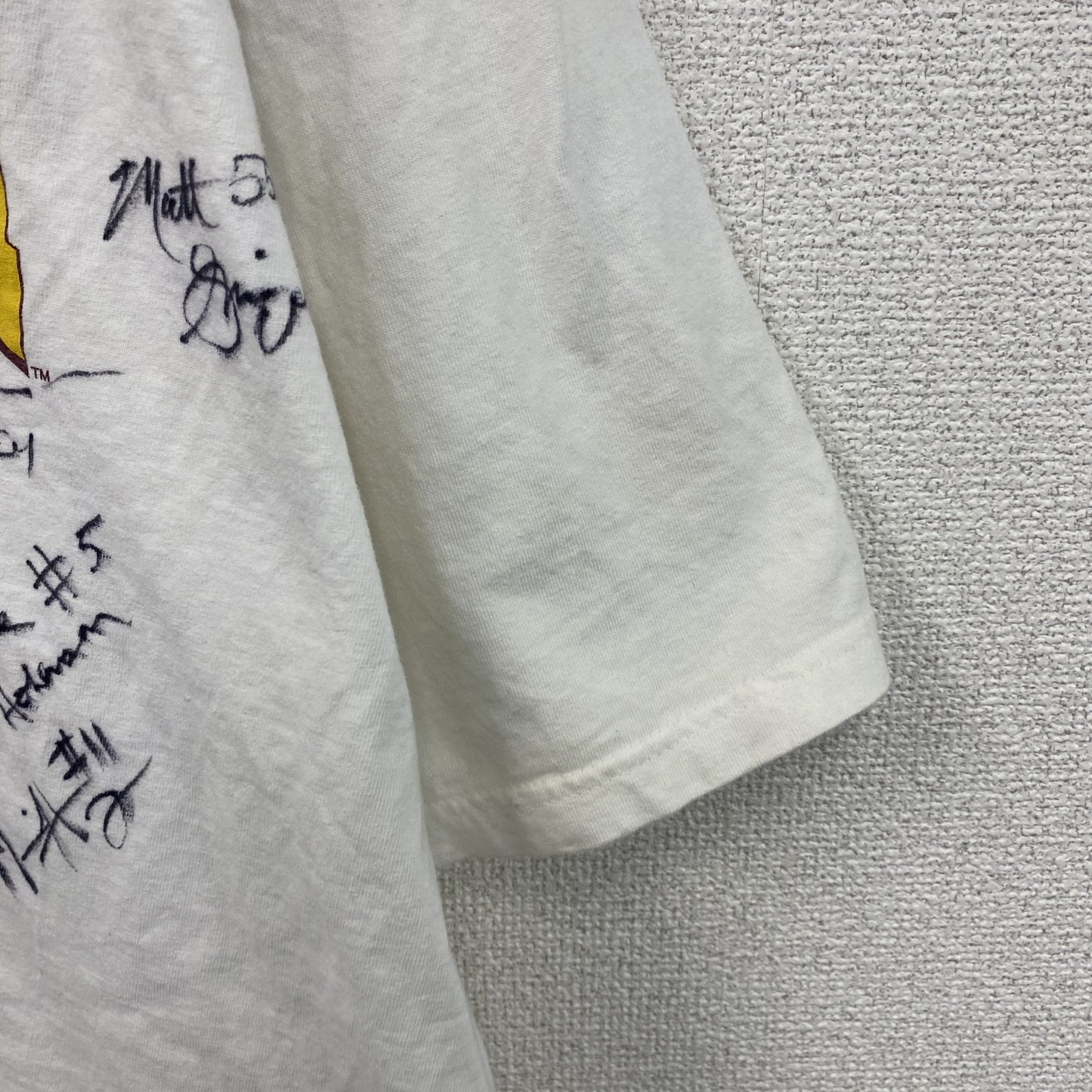 00s　GILDAN　半袖プリントTシャツ　カレッジプリント　サイン入り　白　ホワイト　2XLサイズ