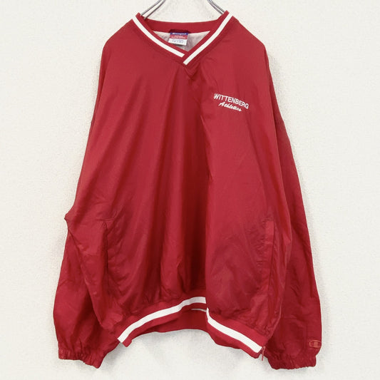 古着 used　Champion　チャンピオン　ナイロンジャケットプルオーバー　赤　レッド　XLサイズ