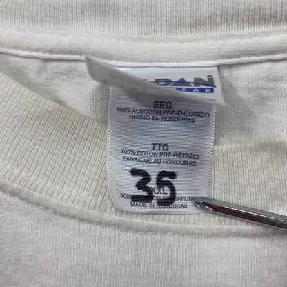 00s　GILDAN　半袖プリントTシャツ　カレッジプリント　サイン入り　白　ホワイト　2XLサイズ