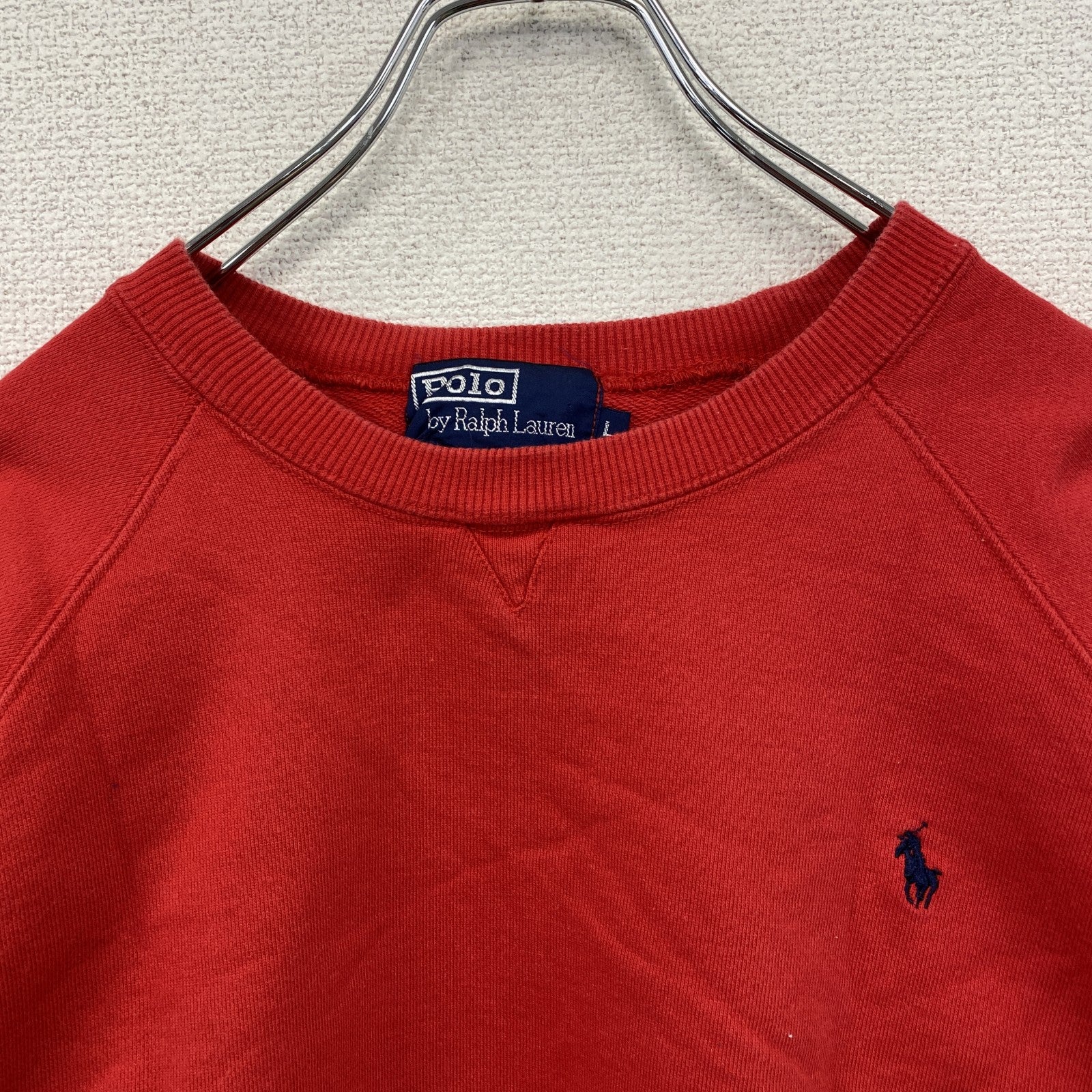 90s　Polo by Ralph Lauren　ポロバイラルフローレン　スウェット/トレーナー　レッド　Lサイズ