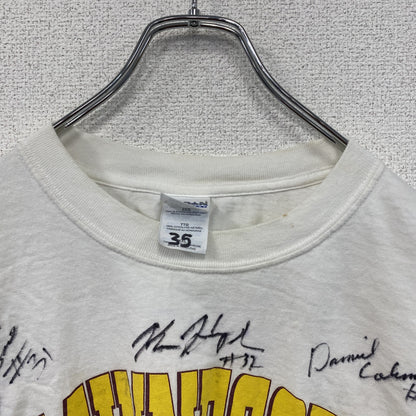 00s　GILDAN　半袖プリントTシャツ　カレッジプリント　サイン入り　白　ホワイト　2XLサイズ