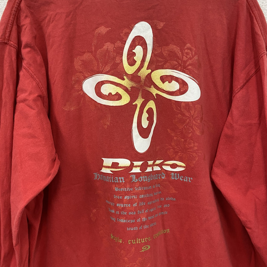 PIKO　ピコ　長袖Tシャツ/ロンT　赤　レッド　XLサイズ