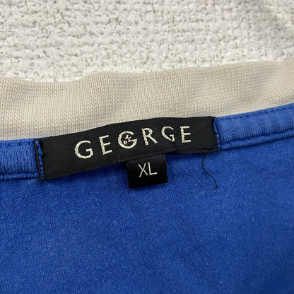 GEGRGE　半袖リンガーTシャツ　青　ブルー　XLサイズ