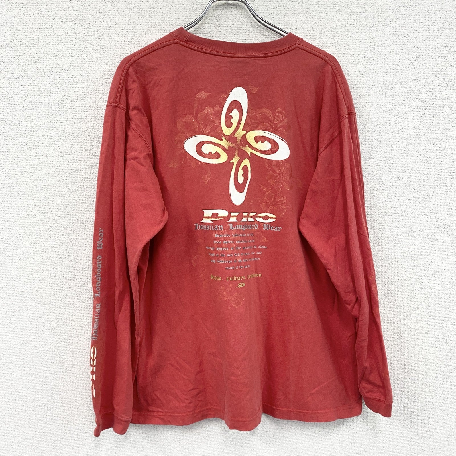PIKO　ピコ　長袖Tシャツ/ロンT　赤　レッド　XLサイズ
