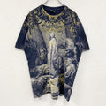 90s～　Not of this world　半袖全面プリントTシャツ　オールオーバープリント　アートプリント　ヴィンテージ　黒　ブラック