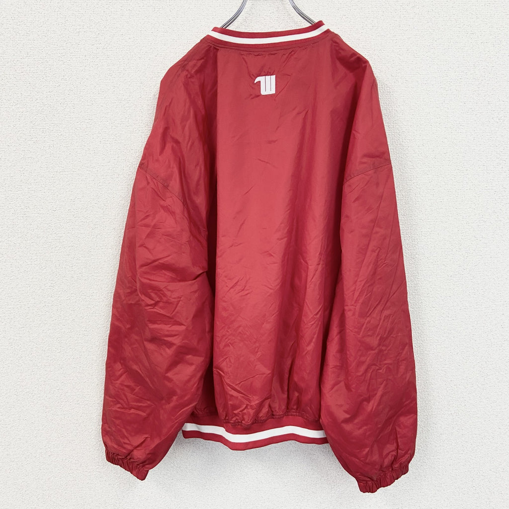 古着 used　Champion　チャンピオン　ナイロンジャケットプルオーバー　赤　レッド　XLサイズ