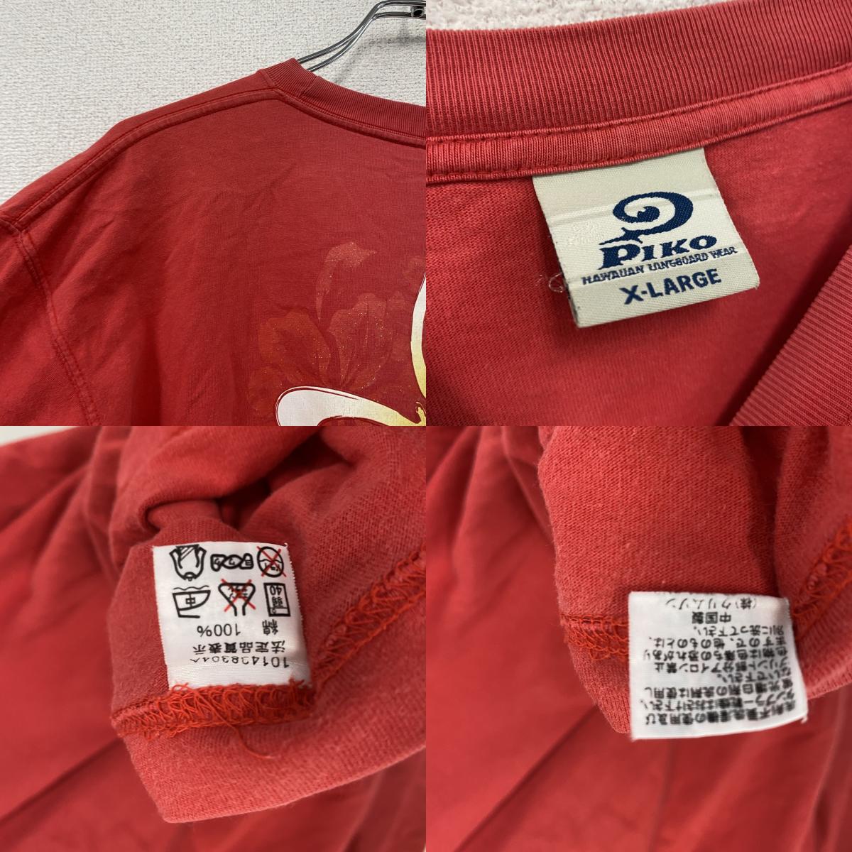 PIKO　ピコ　長袖Tシャツ/ロンT　赤　レッド　XLサイズ