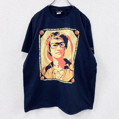 BRUCE LEE　ブルースリー　半袖プリントTシャツ　人物T　黒　ブラック　XLサイズ