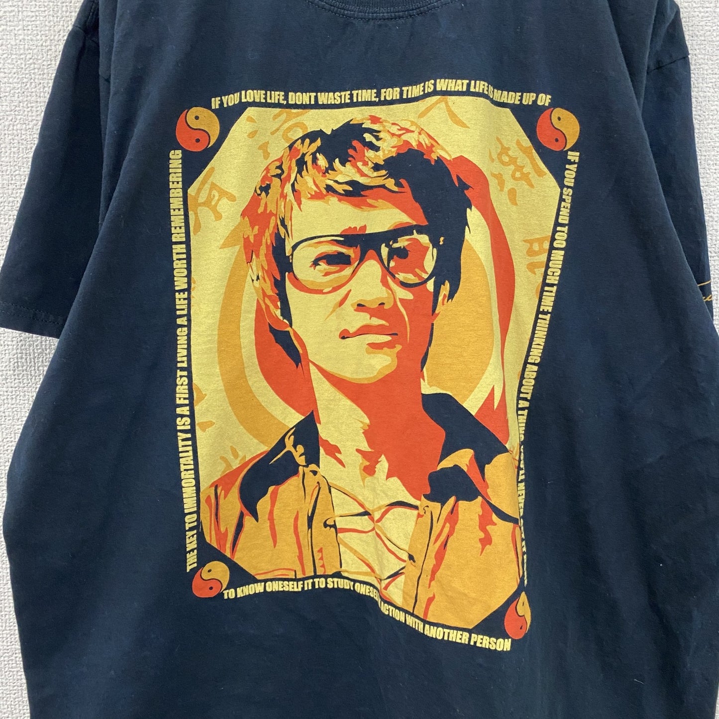 BRUCE LEE　ブルースリー　半袖プリントTシャツ　人物T　黒　ブラック　XLサイズ