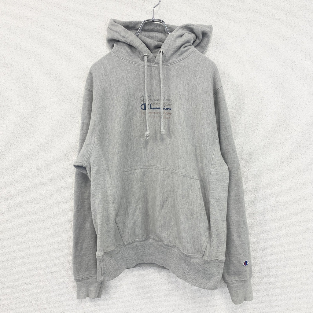 champion　チャンピオン　プリントフーディー/スウェットパーカー　リバースウィーブ　灰色　グレー　Sサイズ