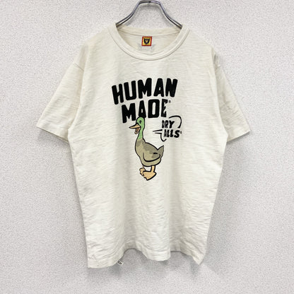 HUMAN MADE　ヒューマンメイド　半袖Tシャツ　染み込みプリント　白　ホワイト　Lサイズ
