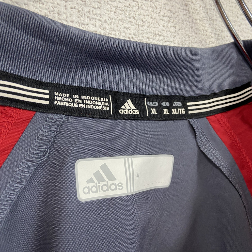 古着 used　adidas　アディダス　ハーフジップナイロンジャケットプルオーバー　赤　レッド　XLサイズ