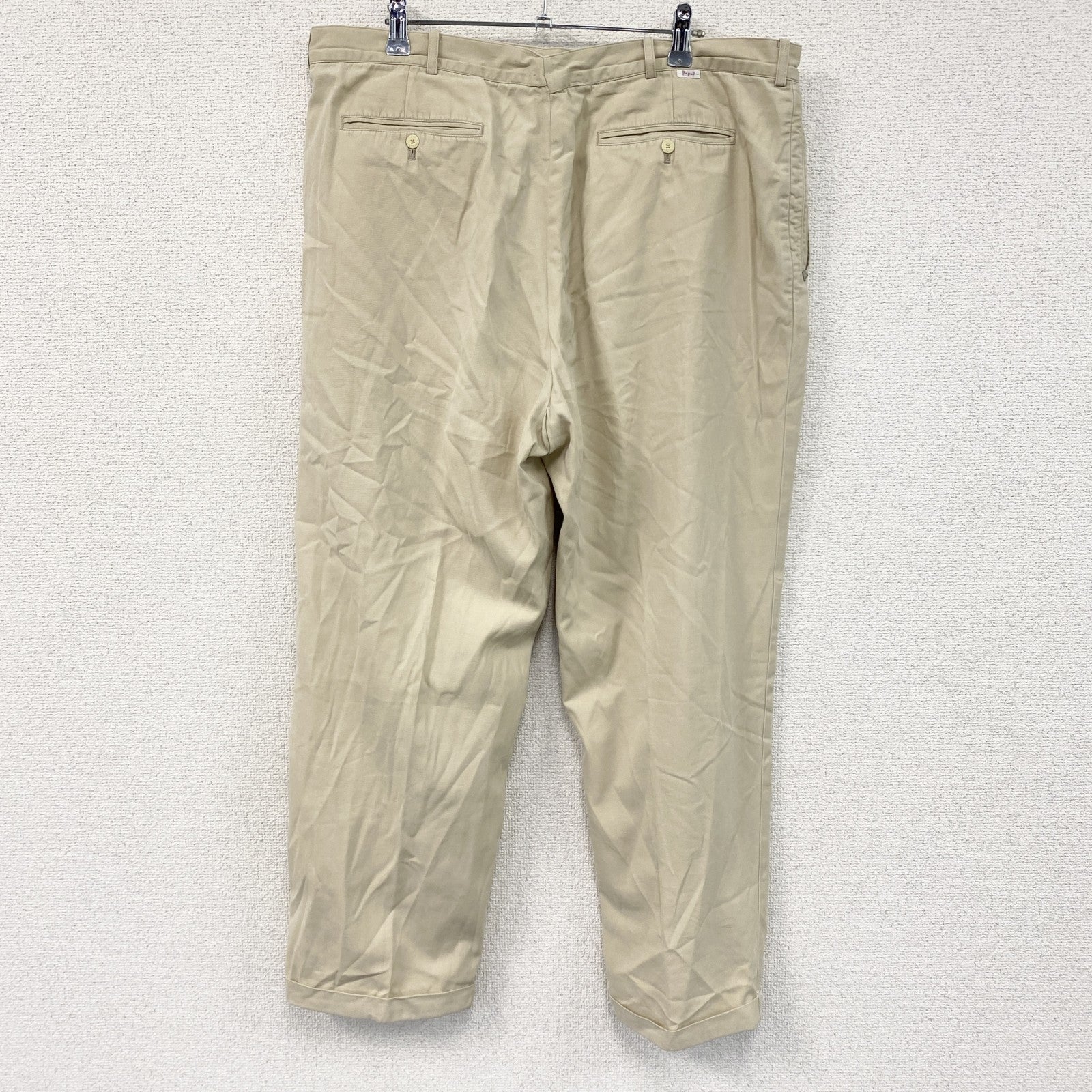 Papas　パパス　チノパンツ　ジップフライ　ベージュ　XXサイズ