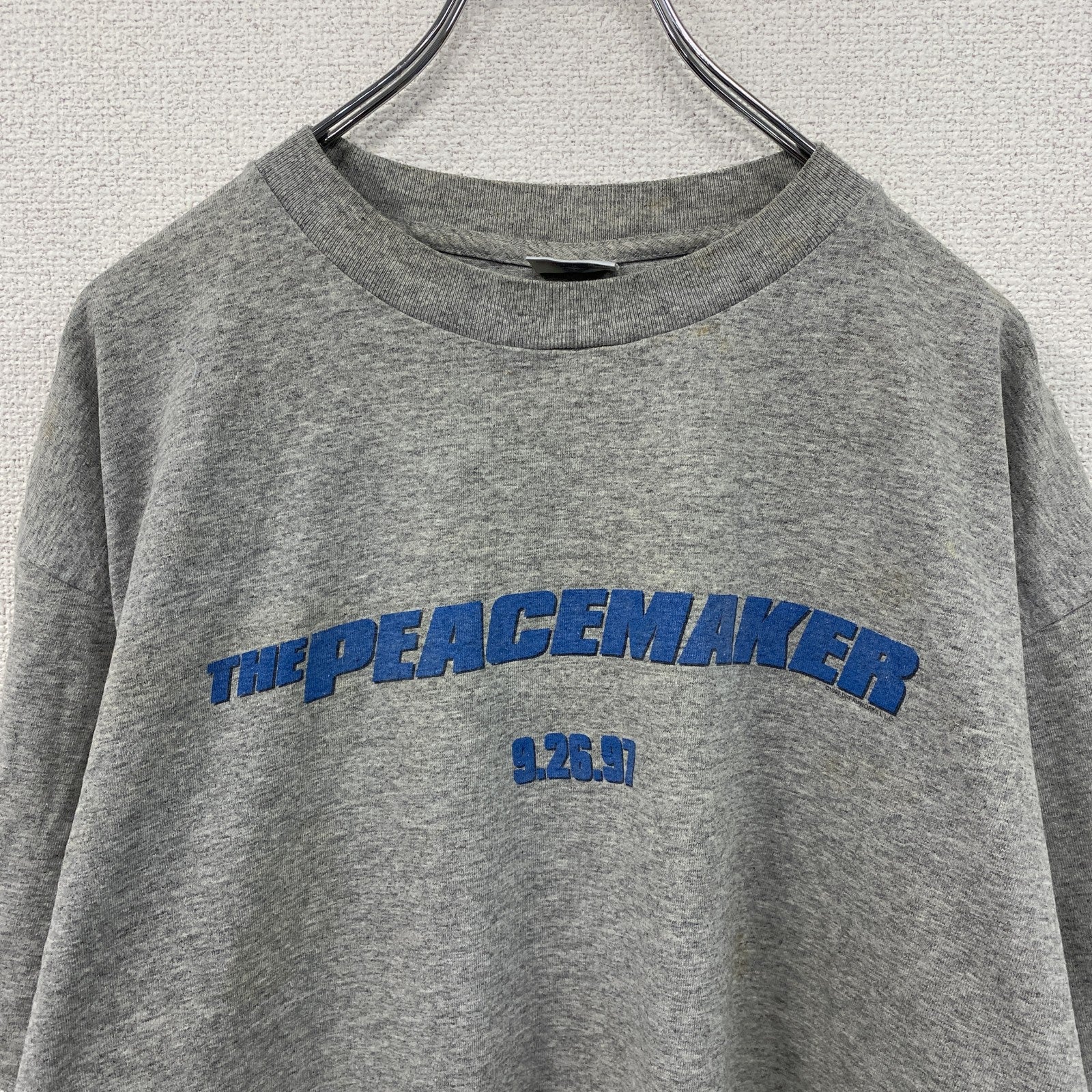 90s　THE PEACEMAKER　ピースメーカー　半袖プリントTシャツ　ムービーT　灰色　グレー　XLサイズ