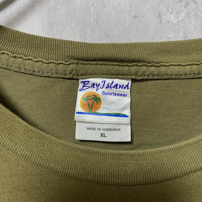 BayIsland　グリーンランタン　DCコミックス　半袖プリントアニメTシャツ　キャラクター　クルーネック　カーキ　XLサイズ