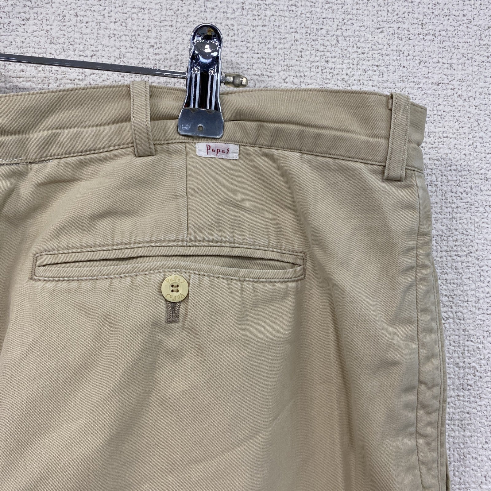 Papas　パパス　チノパンツ　ジップフライ　ベージュ　XXサイズ