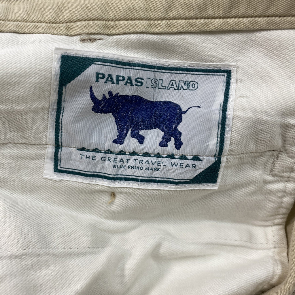 Papas　パパス　チノパンツ　ジップフライ　ベージュ　XXサイズ