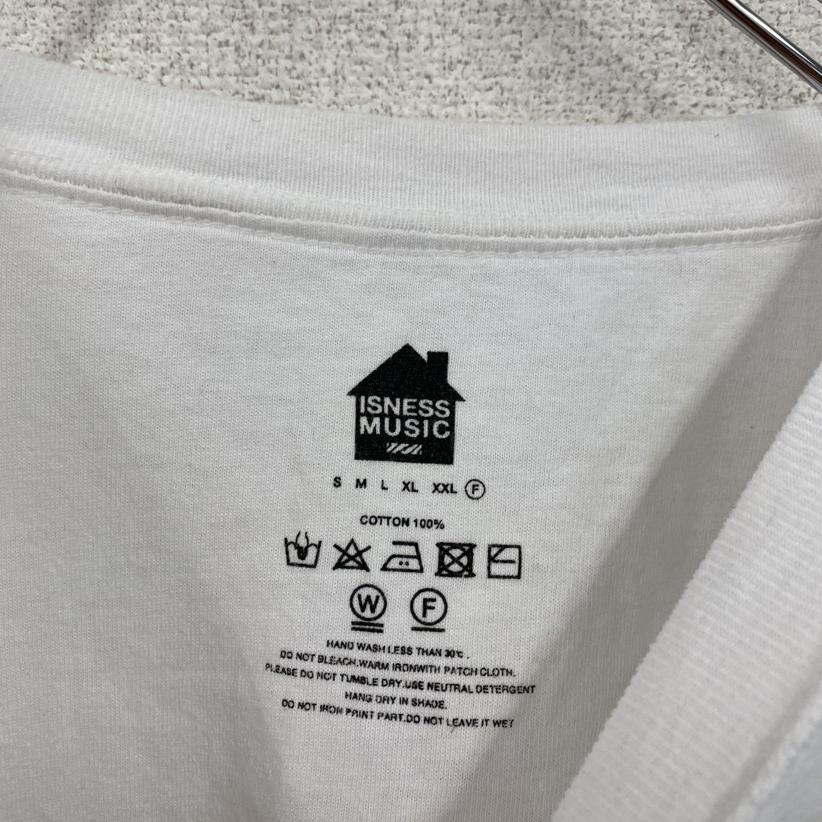 ISNESS　イズネス　ISNESS MUSIC HOUSE　半袖プリントTシャツ　白　ホワイト　Fサイズ