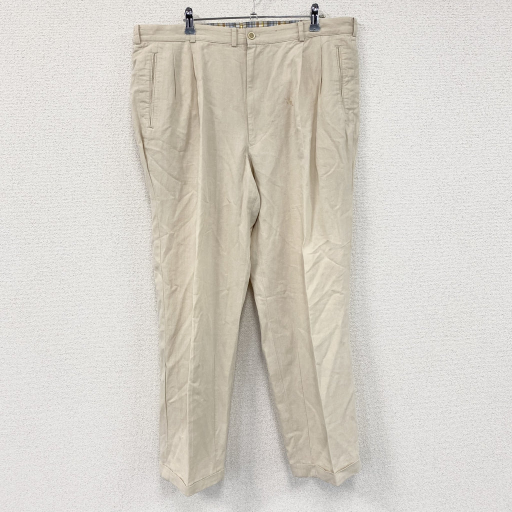 Papas　パパス　リネンブレンドパンツ　ジップフライ　ベージュ　XLサイズ