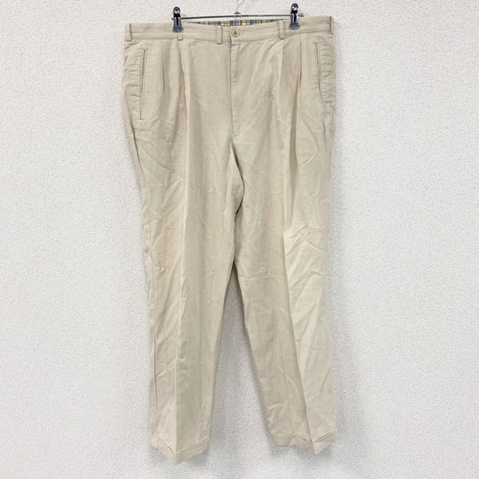 Papas　パパス　リネンブレンドパンツ　ジップフライ　ベージュ　XLサイズ