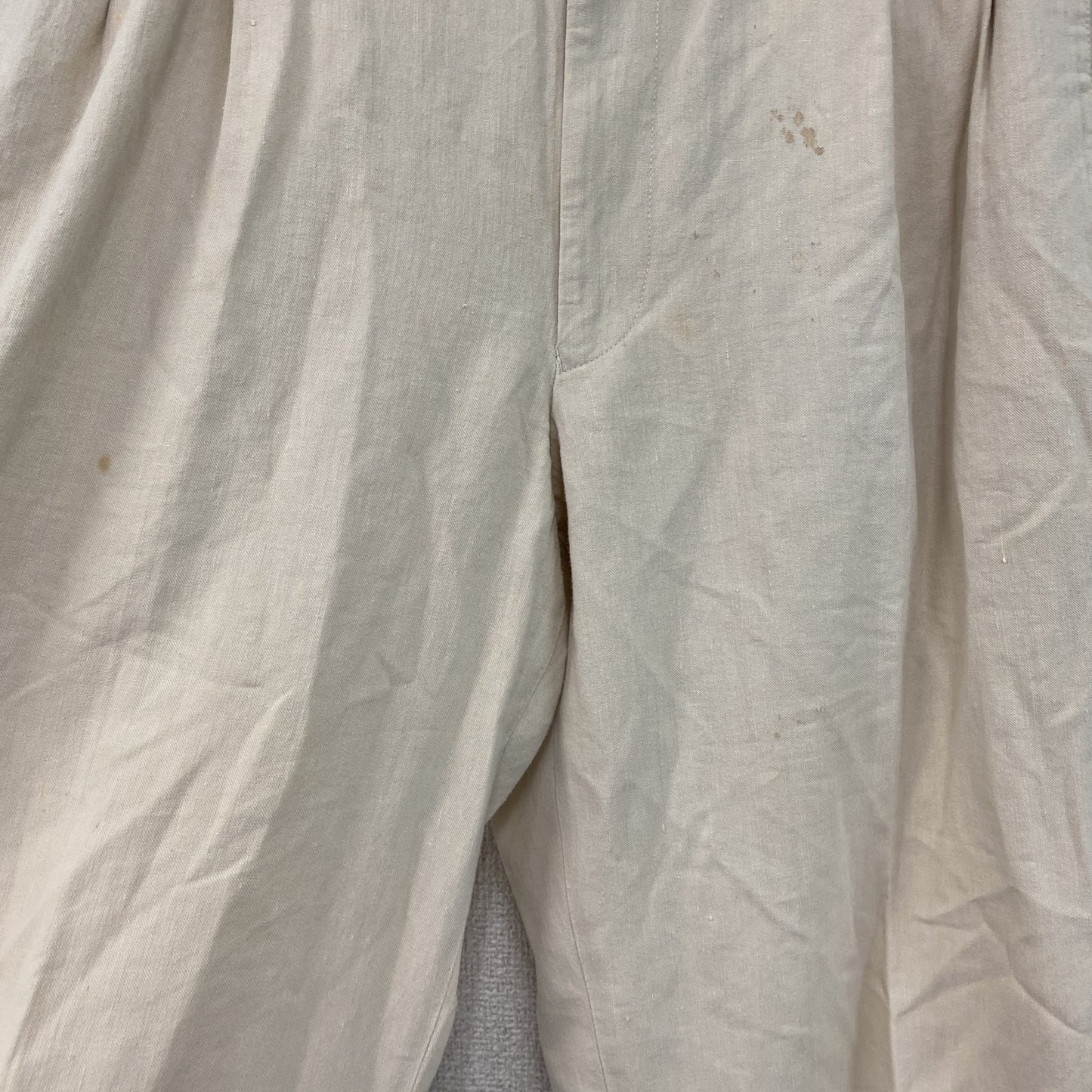 Papas　パパス　リネンブレンドパンツ　ジップフライ　ベージュ　XLサイズ