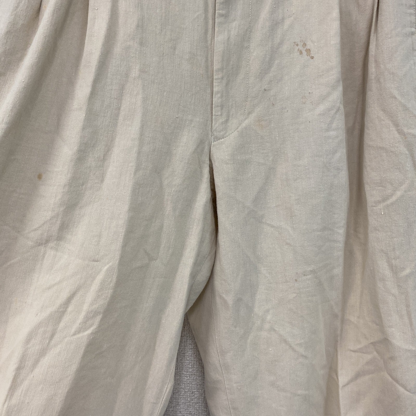 Papas　パパス　リネンブレンドパンツ　ジップフライ　ベージュ　XLサイズ