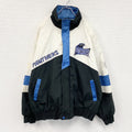 90s～　PRO PLAYER　NFL　Carolina Panthers　パンサーズ　フルジップジャケット　ヴィンテージ　ブラック　ホワイト　ブルー　XLサイズ