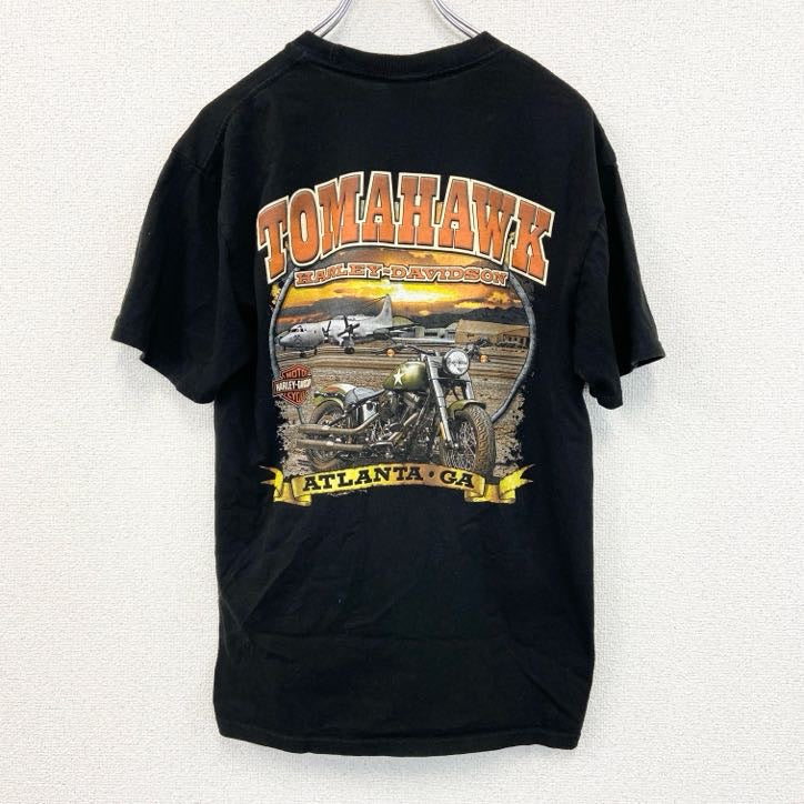 古着 used　HARLEY DAVIDSON　ハーレーダビッドソン　半袖プリントTシャツ　黒　ブラック　Mサイズ