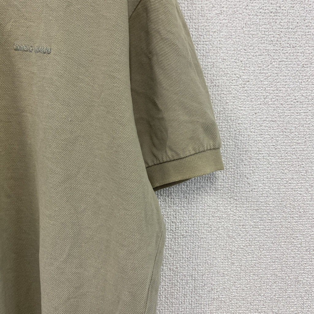 90s　GIORGIO ARMANI　ジョルジオアルマーニ　半袖ポロシャツ　白タグ　ベージュ　Lサイズ
