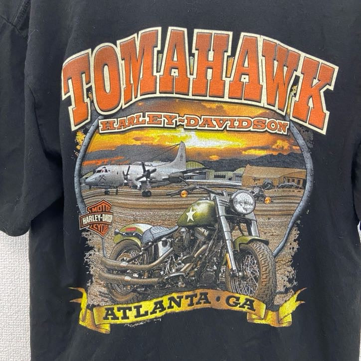 古着 used　HARLEY DAVIDSON　ハーレーダビッドソン　半袖プリントTシャツ　黒　ブラック　Mサイズ