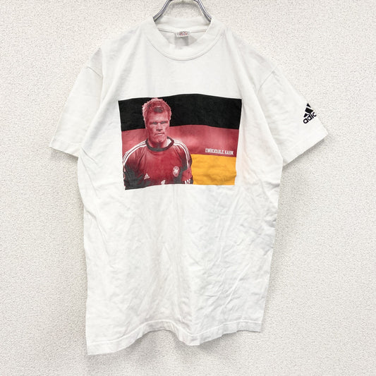 ～00s　adidas　アディダス　オリバー・カーン　半袖Tシャツ　人物T　ヴィンテージ　白　ホワイト　Mサイズ
