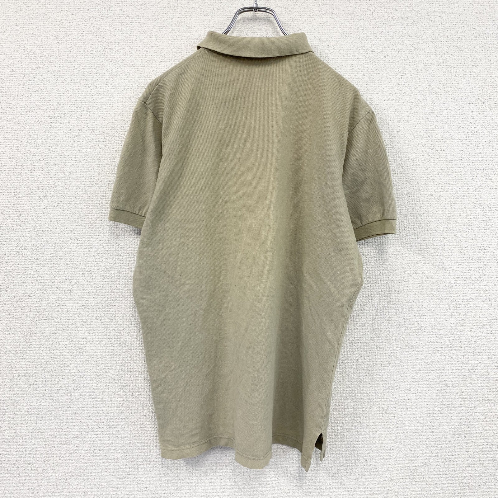 90s　GIORGIO ARMANI　ジョルジオアルマーニ　半袖ポロシャツ　白タグ　ベージュ　Lサイズ