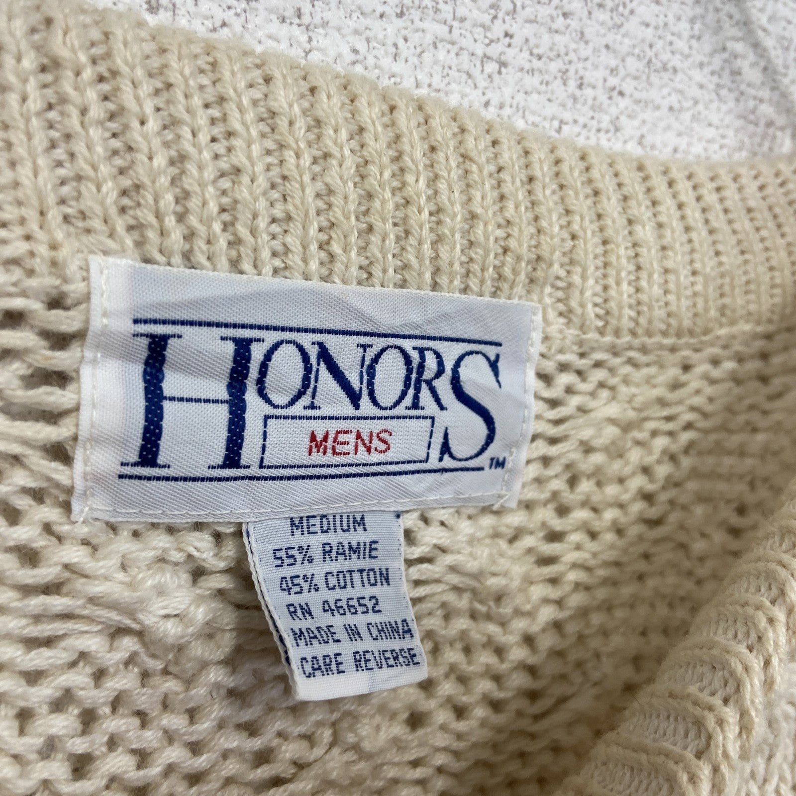 古着 used　HONORS　ラミーニットセーター　白　ホワイト　Mサイズ