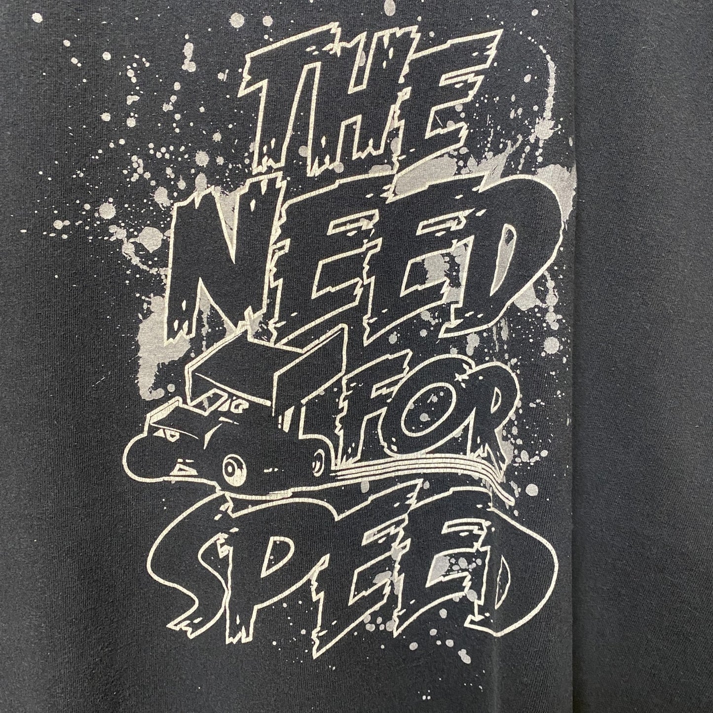 GILDAN　ギルダン　半袖プリントTシャツ　4連プリント　ペンキプリント　英字プリント　黒　ブラック　Lサイズ