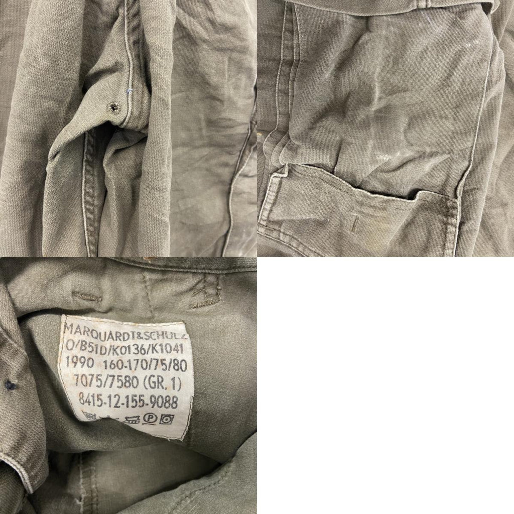 90s　ドイツ軍　ハーフカーゴパンツ　サスペンダー付　5つポケット　ミリタリー　フラップポケット　ヴィンテージ　カーキ