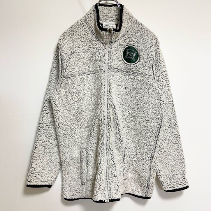 古着 used　Champion　チャンピオン　長袖カレッジフリースジャケット　ボアアウター　ハワイ大学　白　ホワイト　秋冬服
