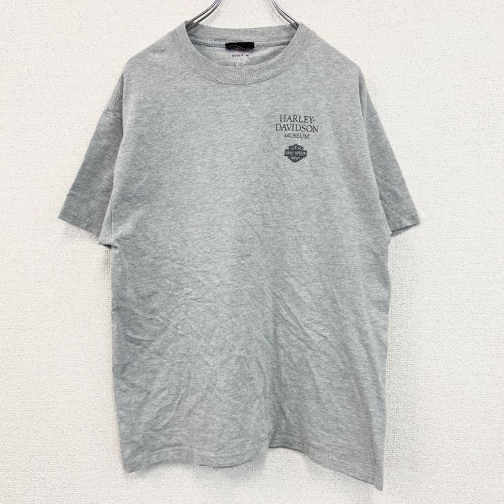 古着 used　HARLEY DAVIDSON　ハーレーダビッドソン　Hanes　半袖プリントTシャツ　灰色　グレー　Lサイズ