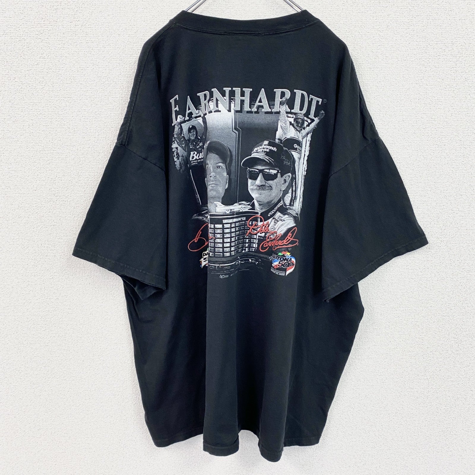 デイルアーンハート　半袖両面プリントTシャツ　レーサー　黒　ブラック