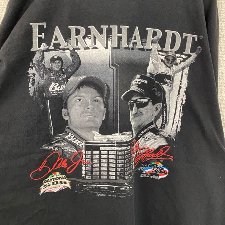 デイルアーンハート　半袖両面プリントTシャツ　レーサー　黒　ブラック