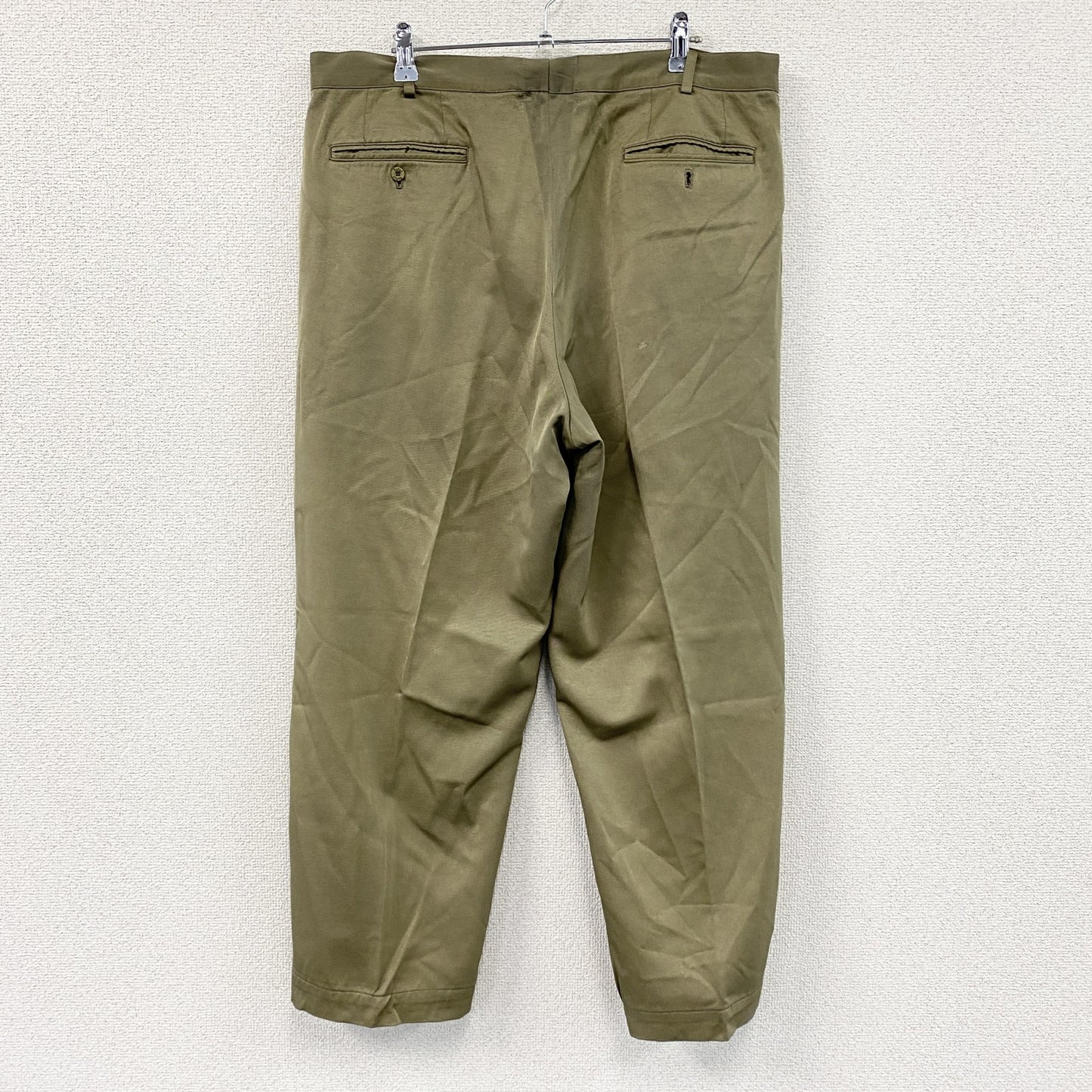 Papas　パパス　ツータックパンツ　ジップフライ　カーキ　LLサイズ　