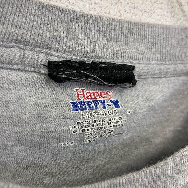 古着 used　HARLEY DAVIDSON　ハーレーダビッドソン　Hanes　半袖プリントTシャツ　灰色　グレー　Lサイズ