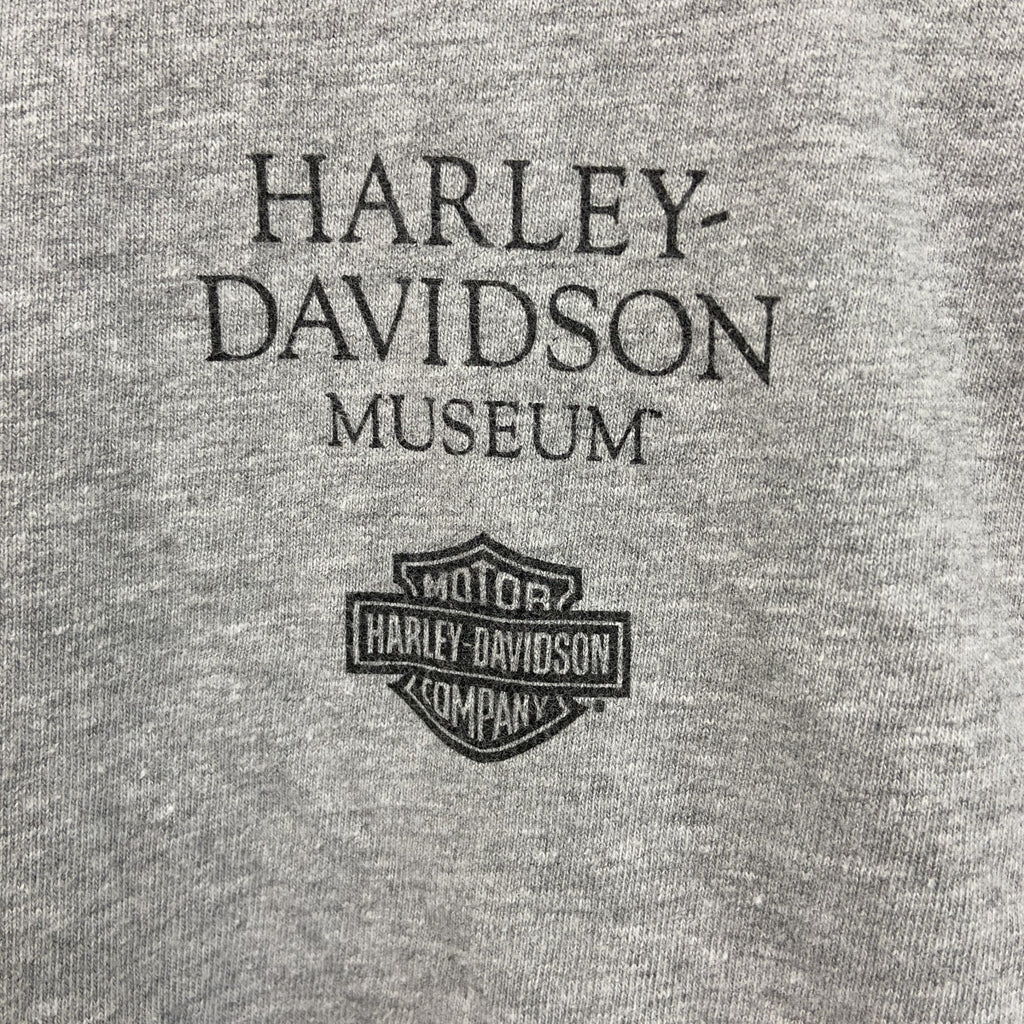 古着 used　HARLEY DAVIDSON　ハーレーダビッドソン　Hanes　半袖プリントTシャツ　灰色　グレー　Lサイズ