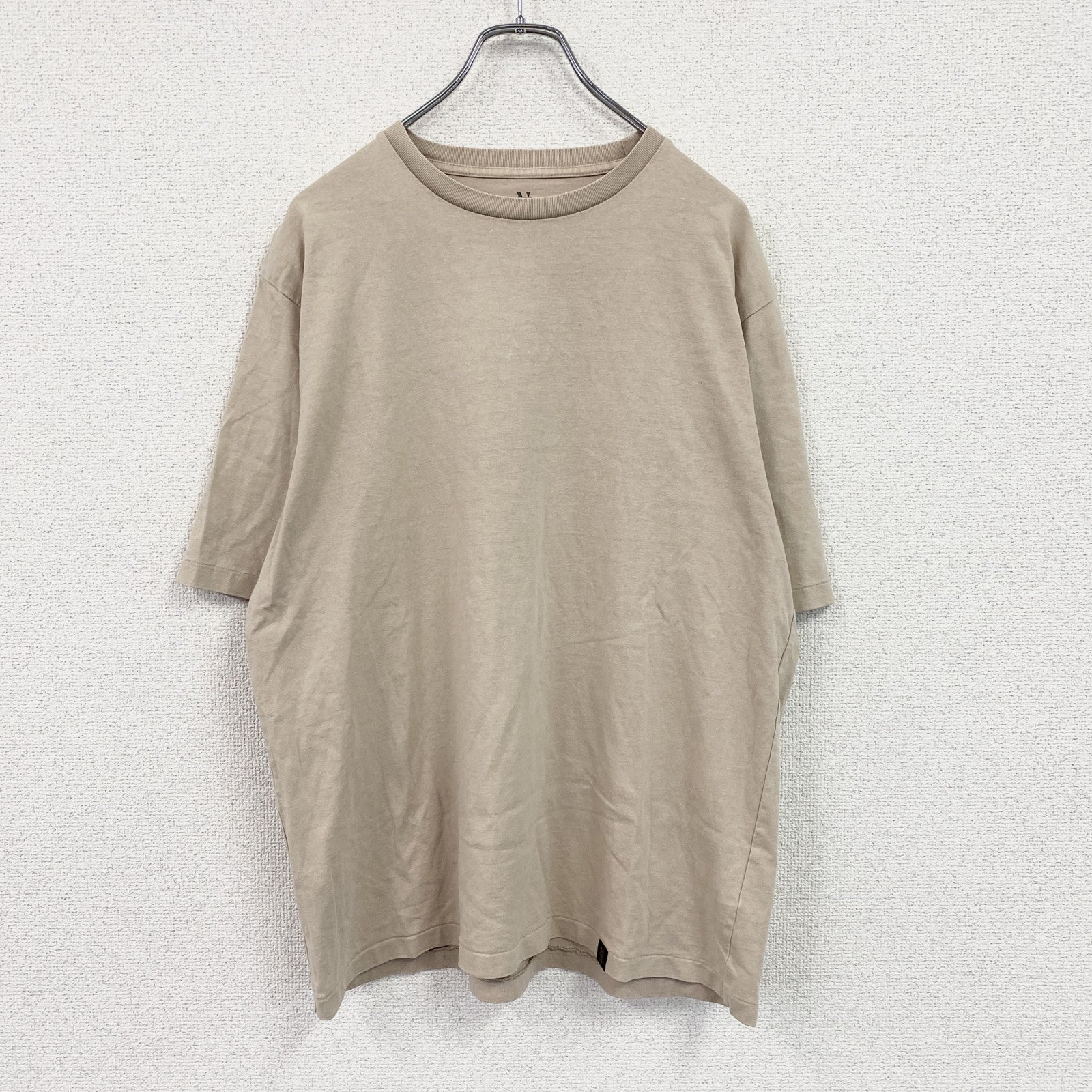 BATONER　バトナー　半袖プリントTシャツ　シングルステッチ　無地　ベージュ　4サイズ