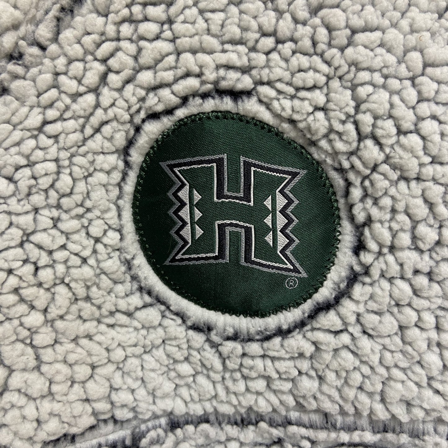 古着 used　Champion　チャンピオン　長袖カレッジフリースジャケット　ボアアウター　ハワイ大学　白　ホワイト　秋冬服