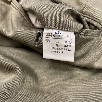Papas　パパス　ツータックパンツ　ジップフライ　カーキ　LLサイズ　