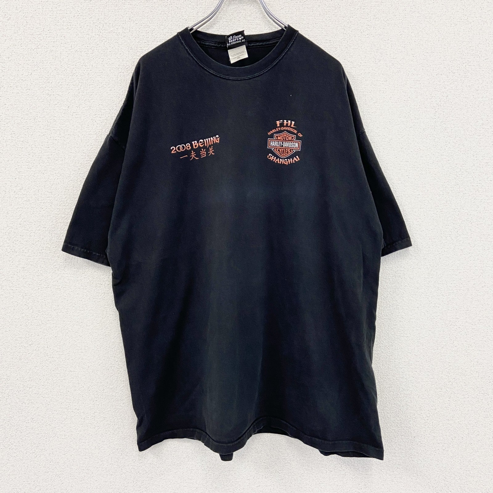 HARLEY DAVIDSON　ハーレーダビッドソン　半袖Tシャツ　漢字プリント　黒　ブラック　3XLサイズ