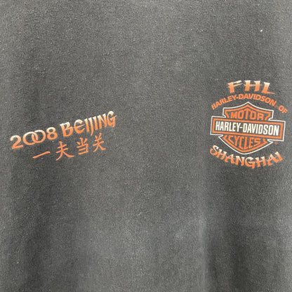 HARLEY DAVIDSON　ハーレーダビッドソン　半袖Tシャツ　漢字プリント　黒　ブラック　3XLサイズ