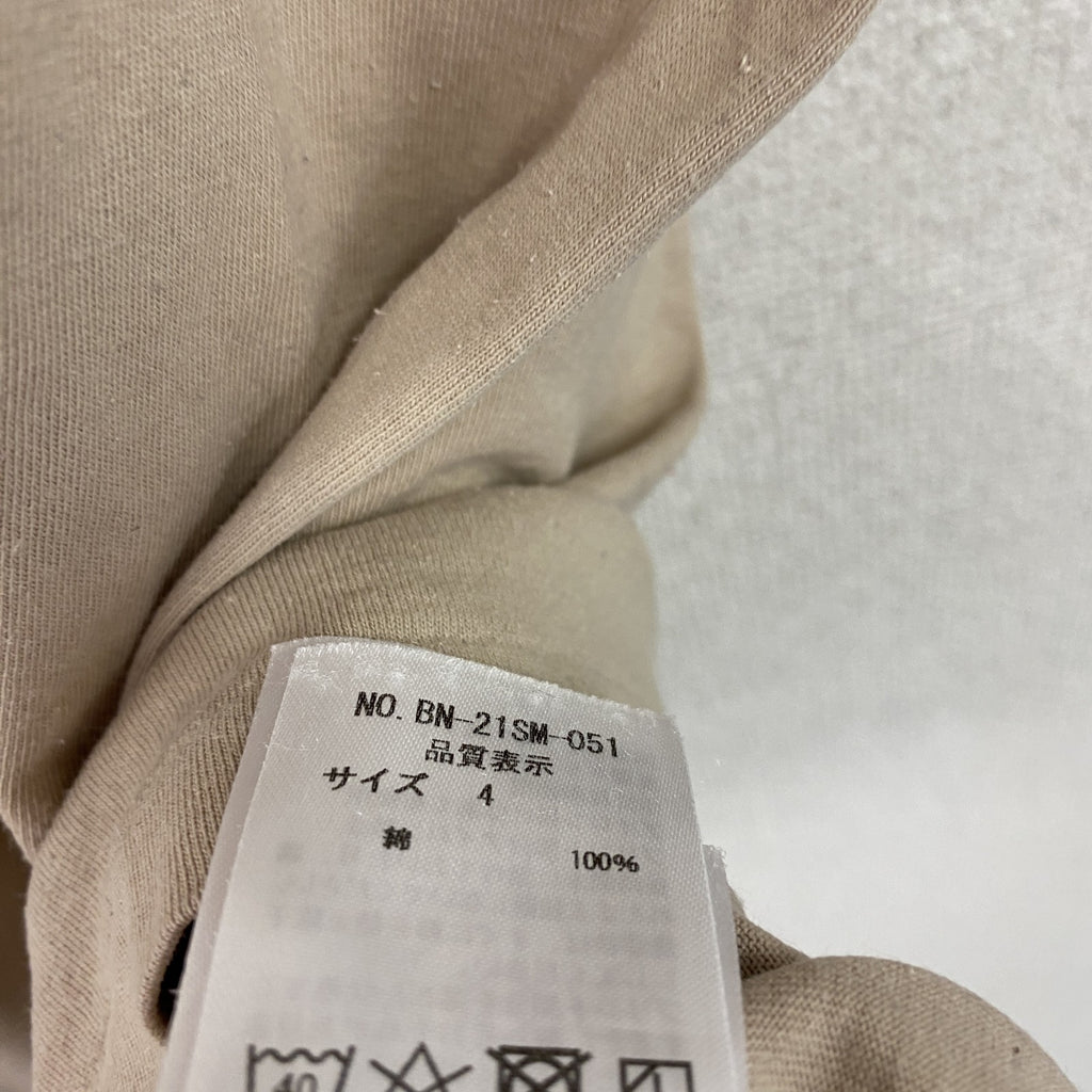 BATONER　バトナー　半袖プリントTシャツ　シングルステッチ　無地　ベージュ　4サイズ